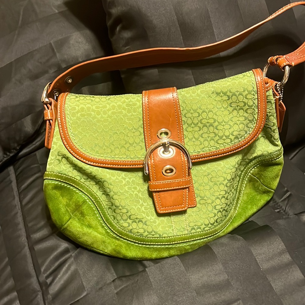 Medium green Coach handbag